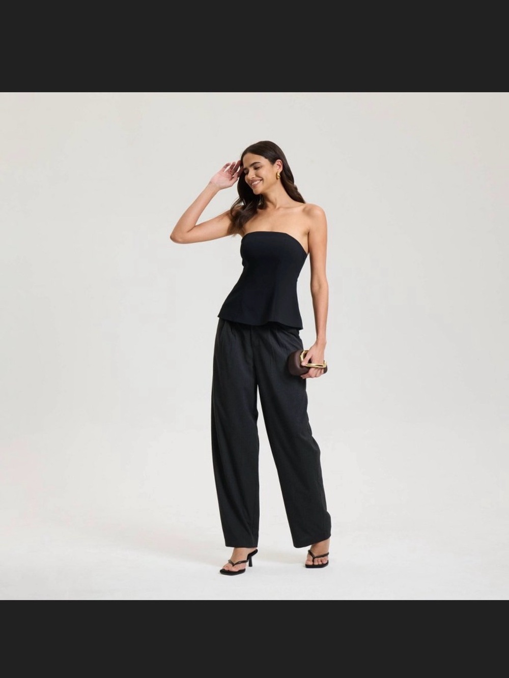 NWT a new day Black Strapless Bustier Sculpted Tube Top whimsy goth Size M